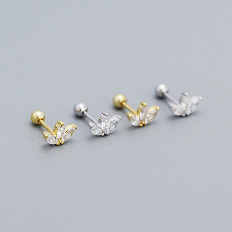 Minimalist 925 Silver Rhinestone Ear Studs