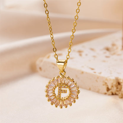 Crystal Initial Pendant Necklace