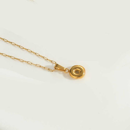 Minimalist Balloon Letter Pendant Necklace