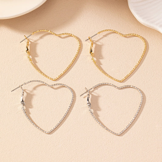 Dainty Heart Hoop Earrings