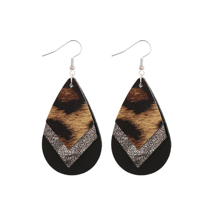 Western Cowhide Leather Dangle Earrings