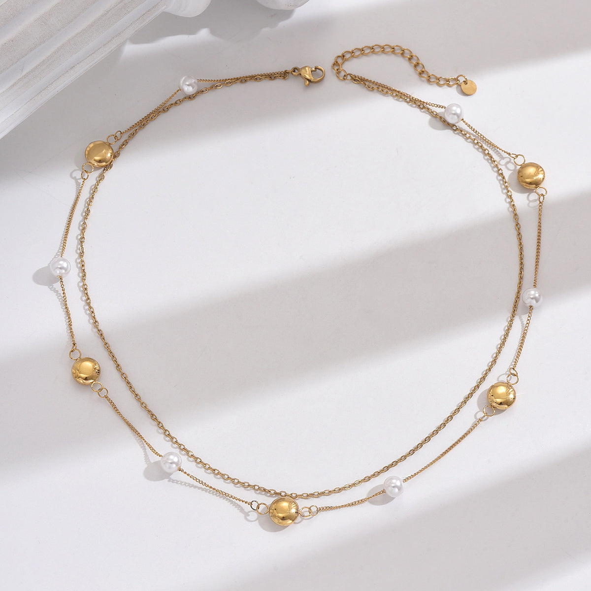 Modern 14K Gold Simple Layered Necklaces