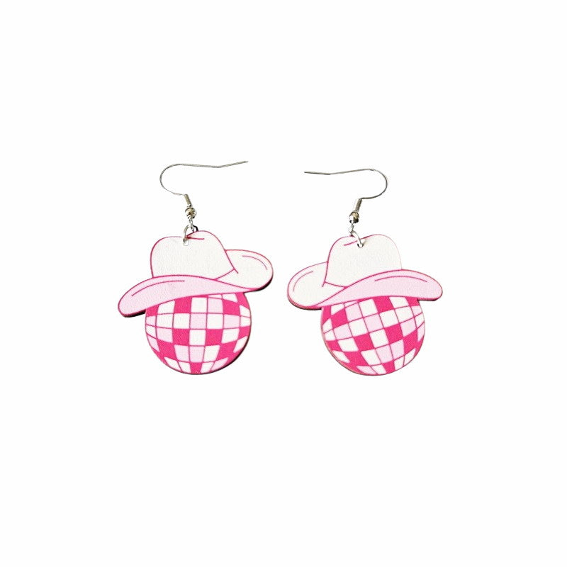 Cute Retro Cowgirl Hook Earrings