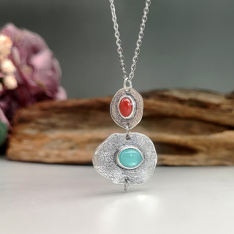 Handmade Boho Gemstone Pendant Necklace