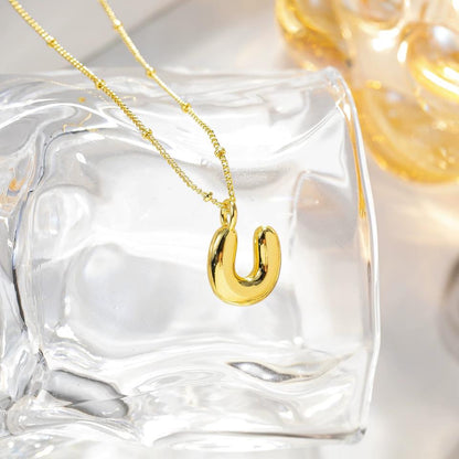 Custom Balloon Initial Pendant Necklace