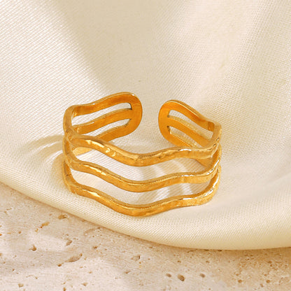 Minimalist Wavy Open Ring