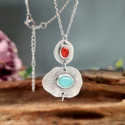 Handmade Boho Gemstone Pendant Necklace