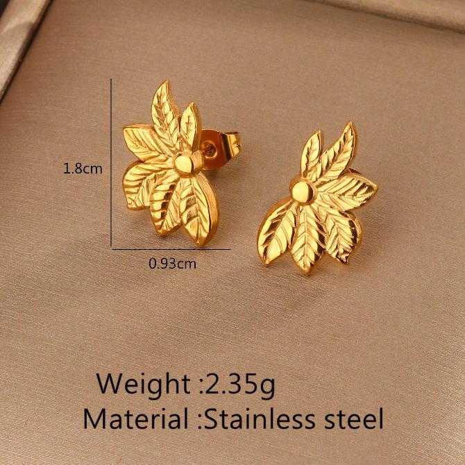 Floral Textured Stud Earrings