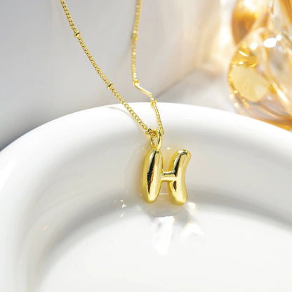 Custom Balloon Initial Pendant Necklace