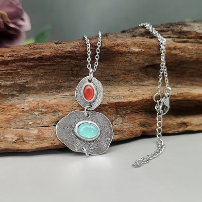 Handmade Boho Gemstone Pendant Necklace