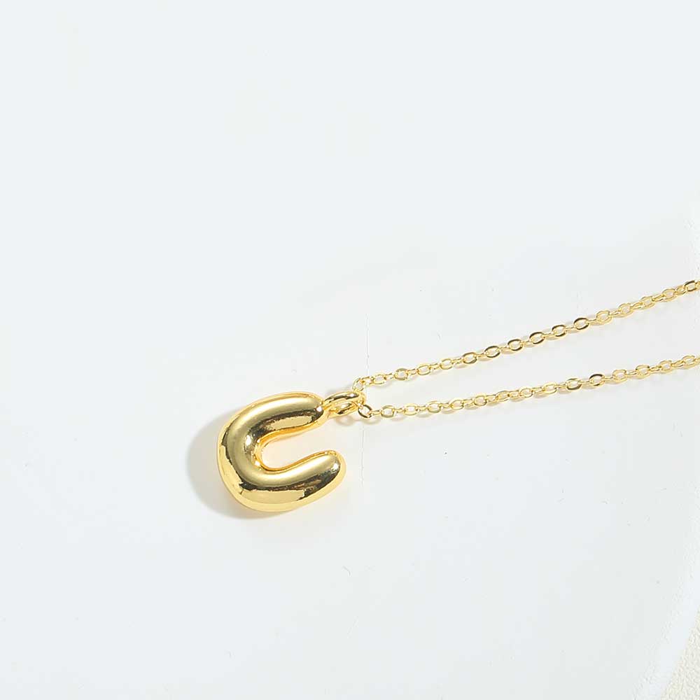 Dainty Balloon Initial Pendant Necklace