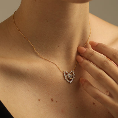 Dainty Crystal Heart Pendant Necklace