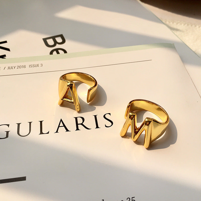 Bold Initial Statement Open Ring