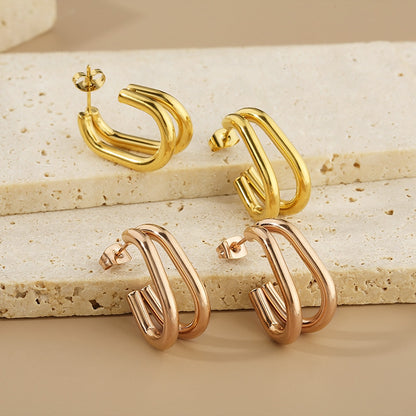 Modern Industrial Hoop Earrings