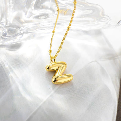 Custom Balloon Initial Pendant Necklace