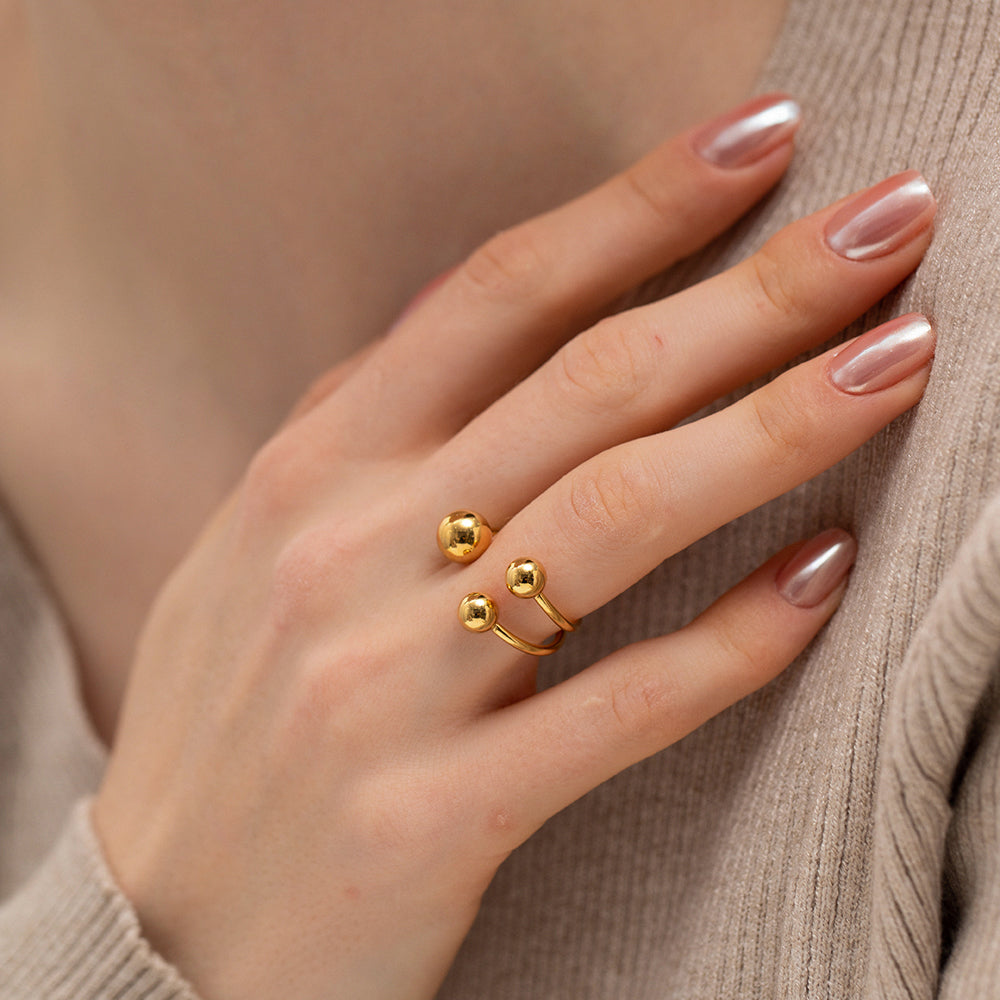 Dainty 18K Gold Plated Open Ring