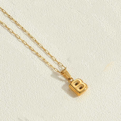 Minimalist Balloon Letter Pendant Necklace