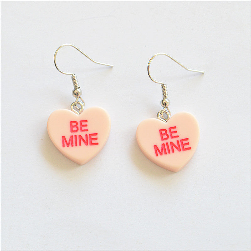 Cute Heart Resin Drop Earrings