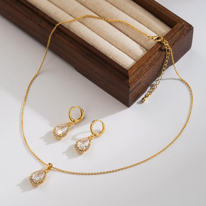 Elegant Crystal Earrings & Necklace SET