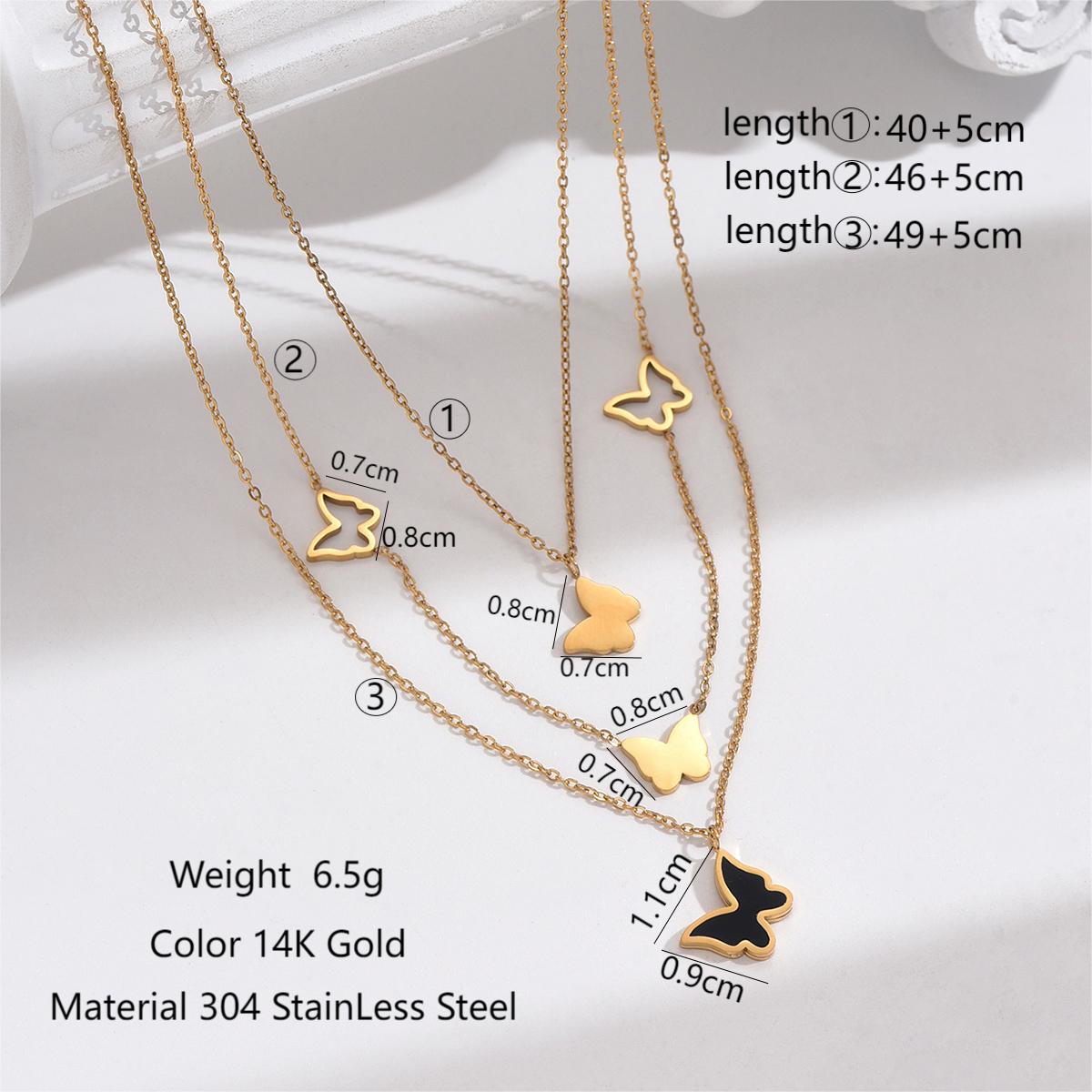 Modern 14K Gold Simple Layered Necklaces