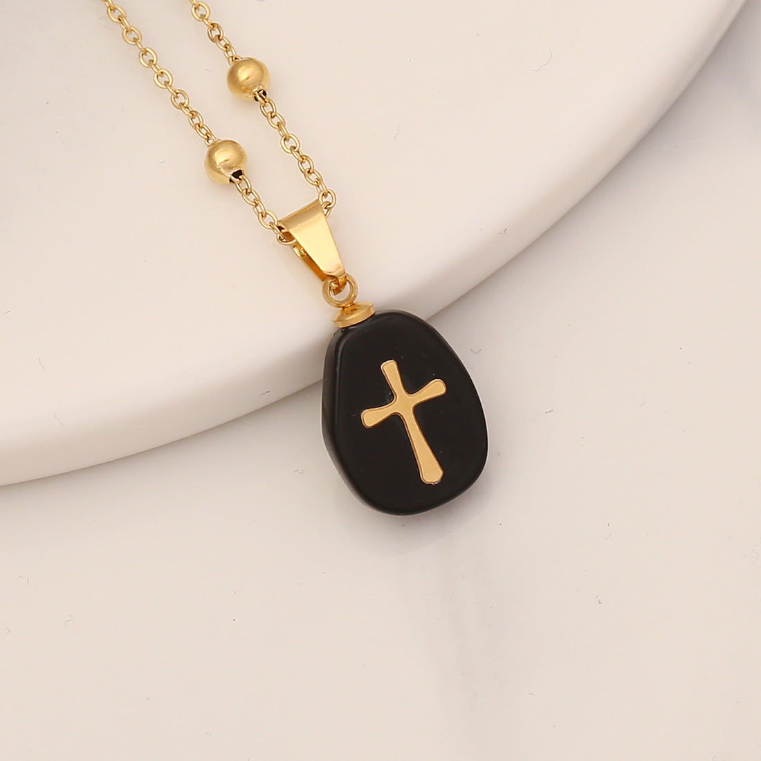 Gemstone Cross Pendant Necklace