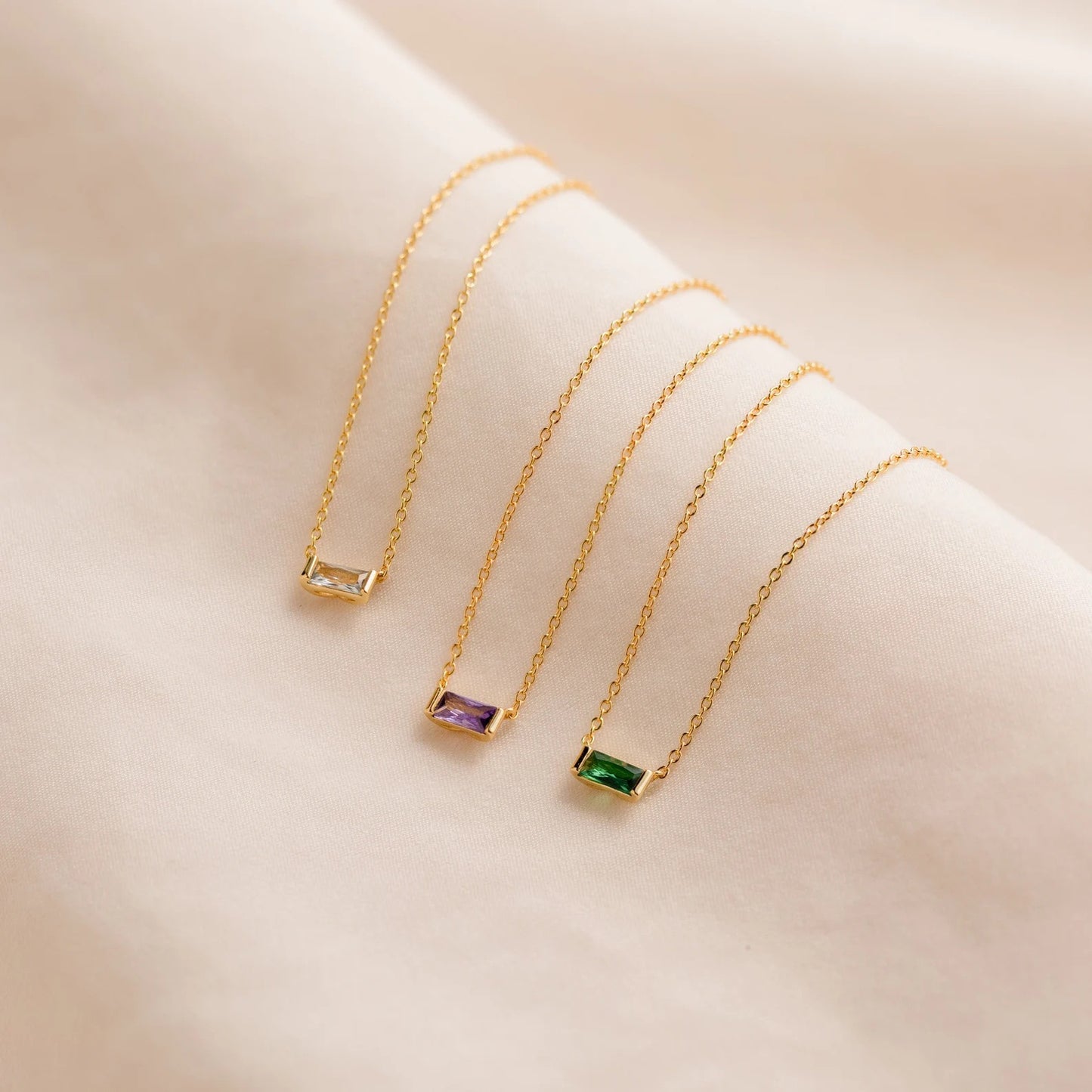 Minimalist Birthstone Chain Necklace