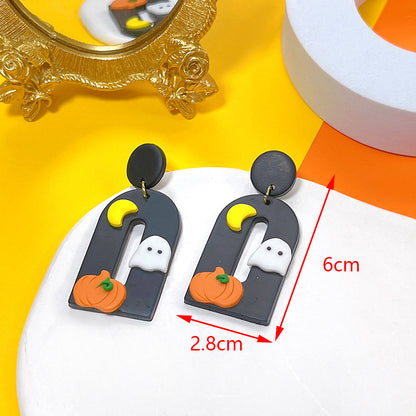 Spooky Halloween Polymer Clay Drop Earrings