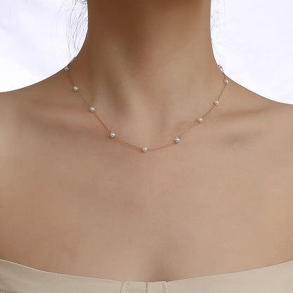 Minimalist Pearl Chain Necklace