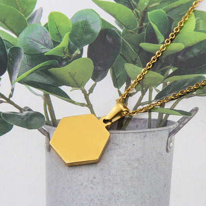 Hexagon Shell Initial Pendant Necklace