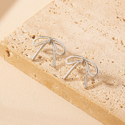 Simple Preppy Bow Ear Studs