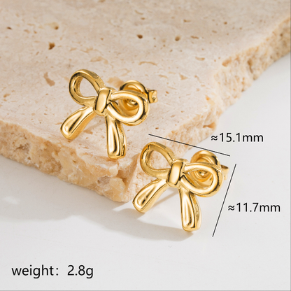 Tiny Bow Minimalist Ear Studs