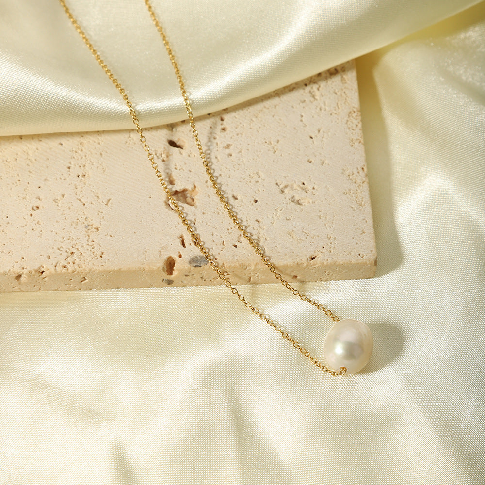 Minimalist Freshwater Pearl Chain Necklace