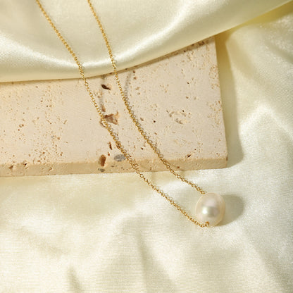 Minimalist Freshwater Pearl Chain Necklace