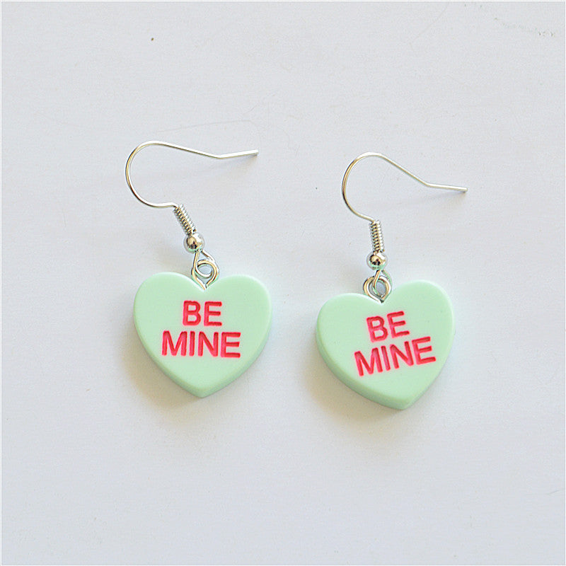 Cute Heart Resin Drop Earrings