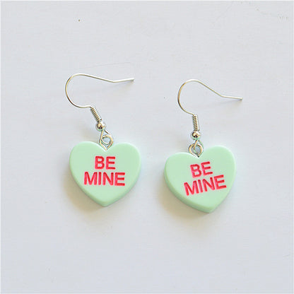 Cute Heart Resin Drop Earrings