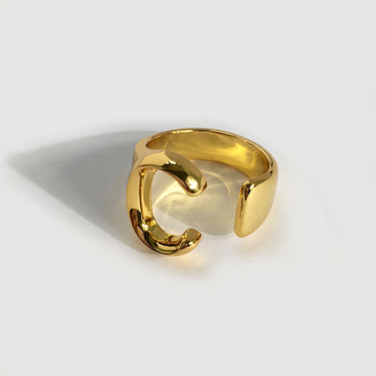 Bold Initial Statement Open Ring