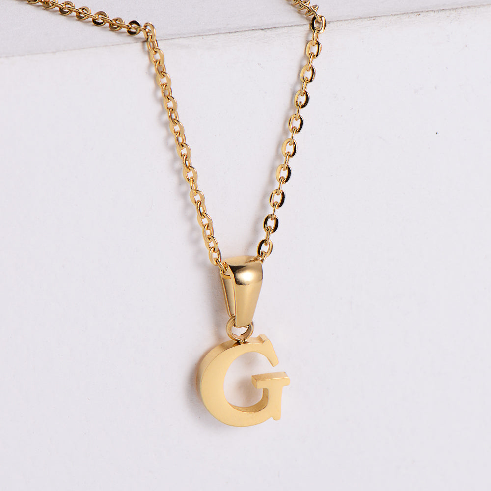 Custom Serif Letter Pendant Necklace