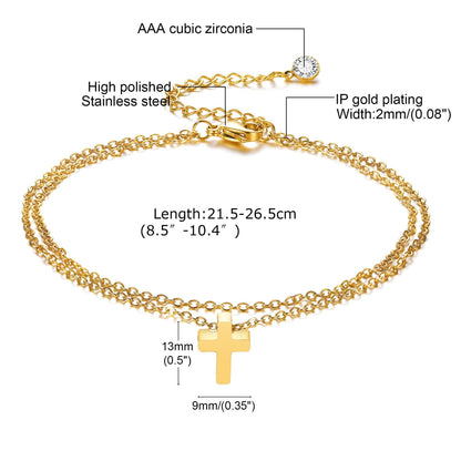 Golden Cross Chain Anklet