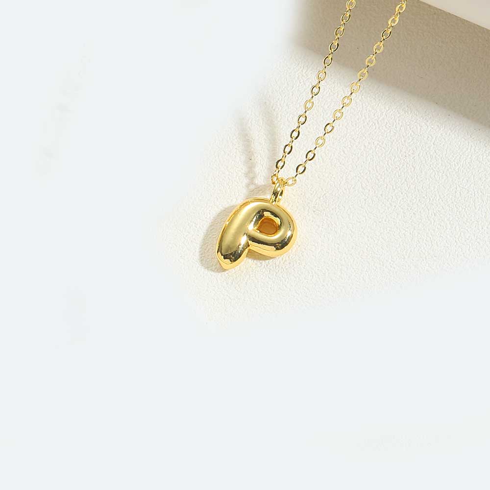 Dainty Balloon Initial Pendant Necklace