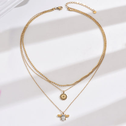 Modern 14K Gold Simple Layered Necklaces