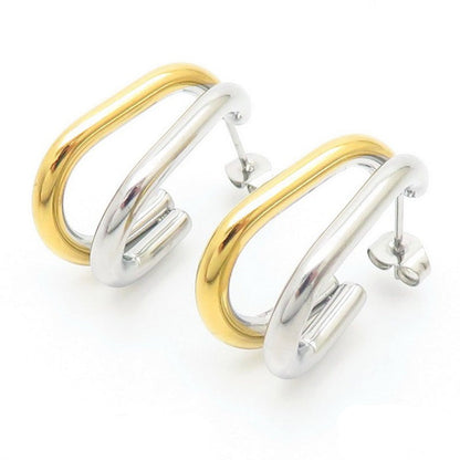 Modern Industrial Hoop Earrings