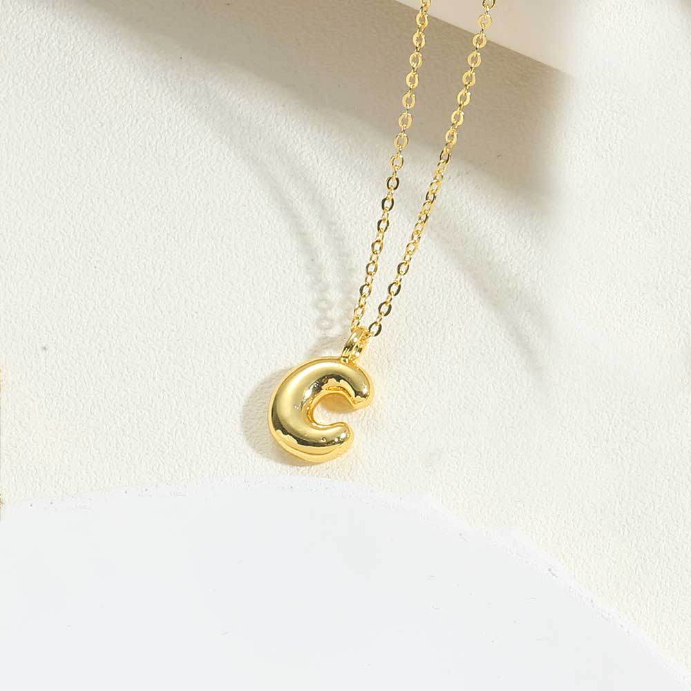 Dainty Balloon Initial Pendant Necklace