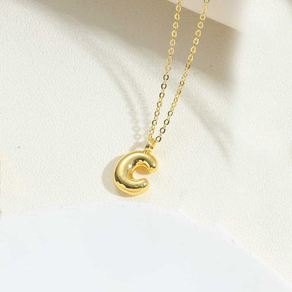 Dainty Balloon Initial Pendant Necklace