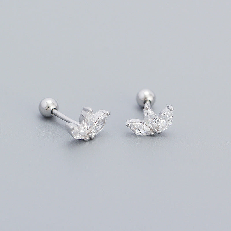 Minimalist 925 Silver Rhinestone Ear Studs