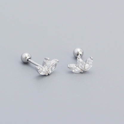 Minimalist 925 Silver Rhinestone Ear Studs