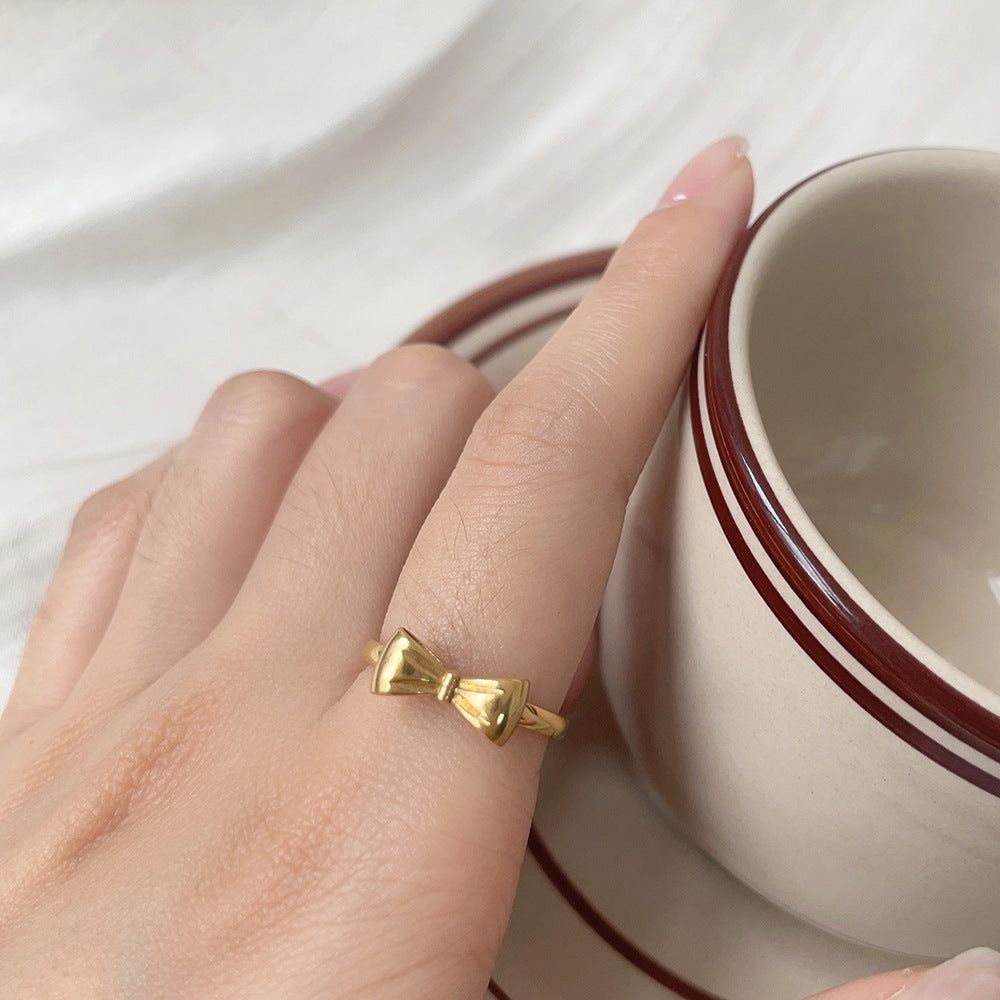 Dainty Simple Bow Ring