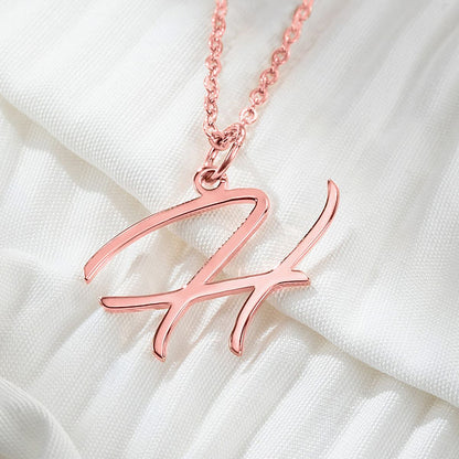 Custom Cursive Letter Necklace