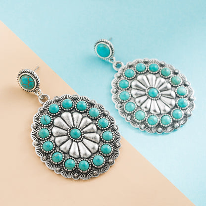 Ethno Handmade Turquoise Drop Earrings