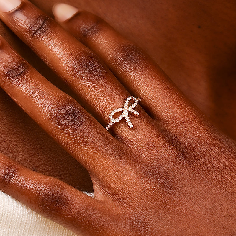 Minimalist Bow Rhinestone Ring