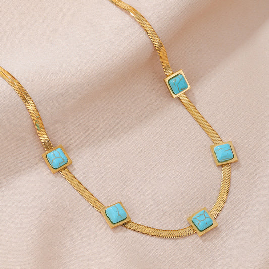 Vintage Turquoise Chain Necklace